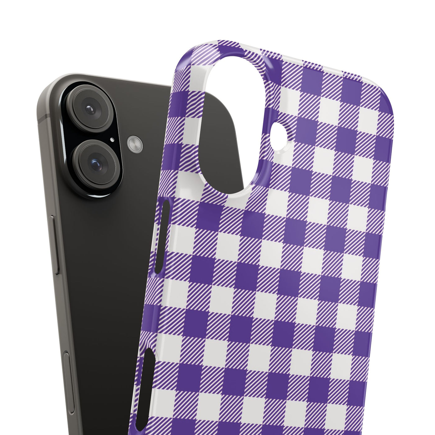 Slim Purple Gingham Gift for Her Cute Phone Cases for Iphone 16 Pro Max | iPhone 15 Case | iPhone 15 Pro Max Case, Iphone 14, 13, 12, 11, 10, 8, 7