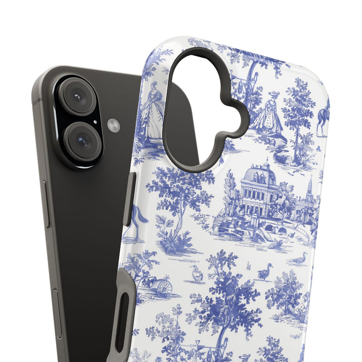 Blue Toile Magnetic Impact-Resistant Cute Phone Case for Iphone 16, iPhone 15 Pro Max Plus 14, 13, 12, 11 Gift for her - Studio40ParkLane