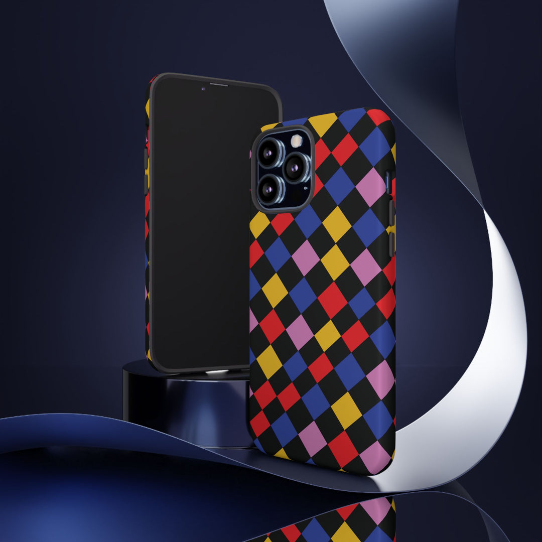 Aesthetic Tough Colorful Checkerboard Phone Case Premium - For iPhone 17 Pro Max iPhone 16 Pro iPhone 15 Iphone 14 Plus 13 Pro 12 11 10 XR - Studio40ParkLane