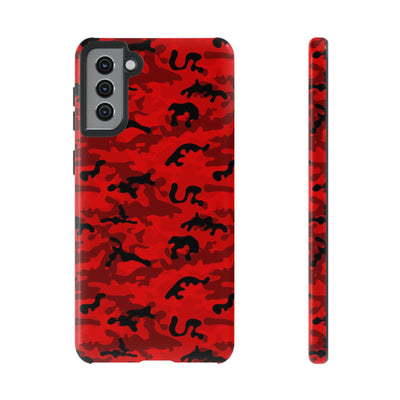 Impact Resistant, Red Camo Camouflage, Cute Phone Cases for Samsung S24, S23, S22, S21, IPhone 15 pro Iphone 14 pro Iphone 13 IPhone 12 Iphone 11