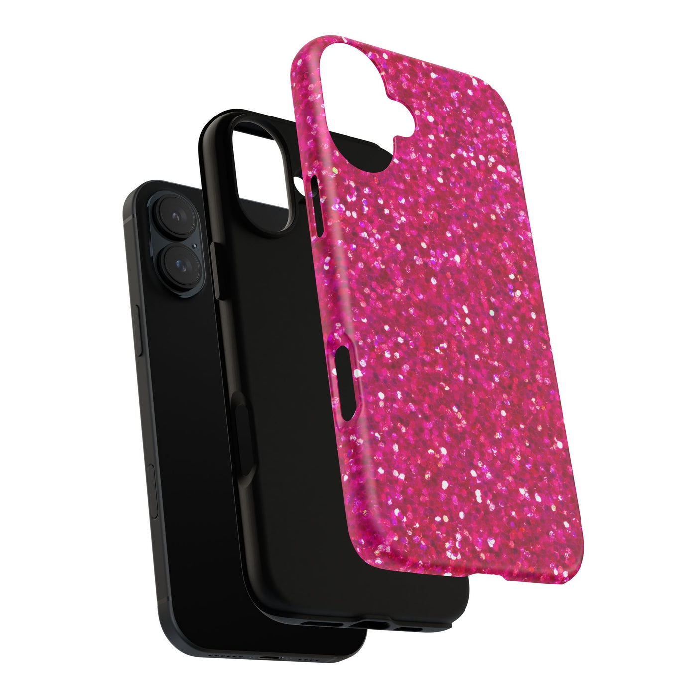 Pink Glitter Cute Phone Case, for IPhone 16 pro Max | Iphone 15, Iphone 14, IPhone 13 Case, 11 8 7, Samsung Galaxy S24, S23, S22, S21, 2 Layer Protection