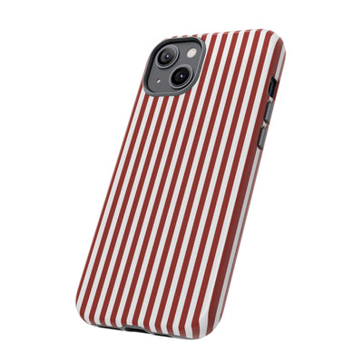 Tough Premium Red Stripes Phone Case Gift for Her - For Apple iPhone 16 Pro Max 16e iPhone 15 Pro iPhone Iphone 14 Plus 13 Pro 12 SE XR - Studio40ParkLane