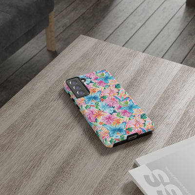 Premium Tough Butterflies Flowers Cute Phone Cases for Samsung S24, S23, S22, S21, S20, Plus and Ultra, Iphone 16 Pro Max,15, 14, 13, 12, 11, 10