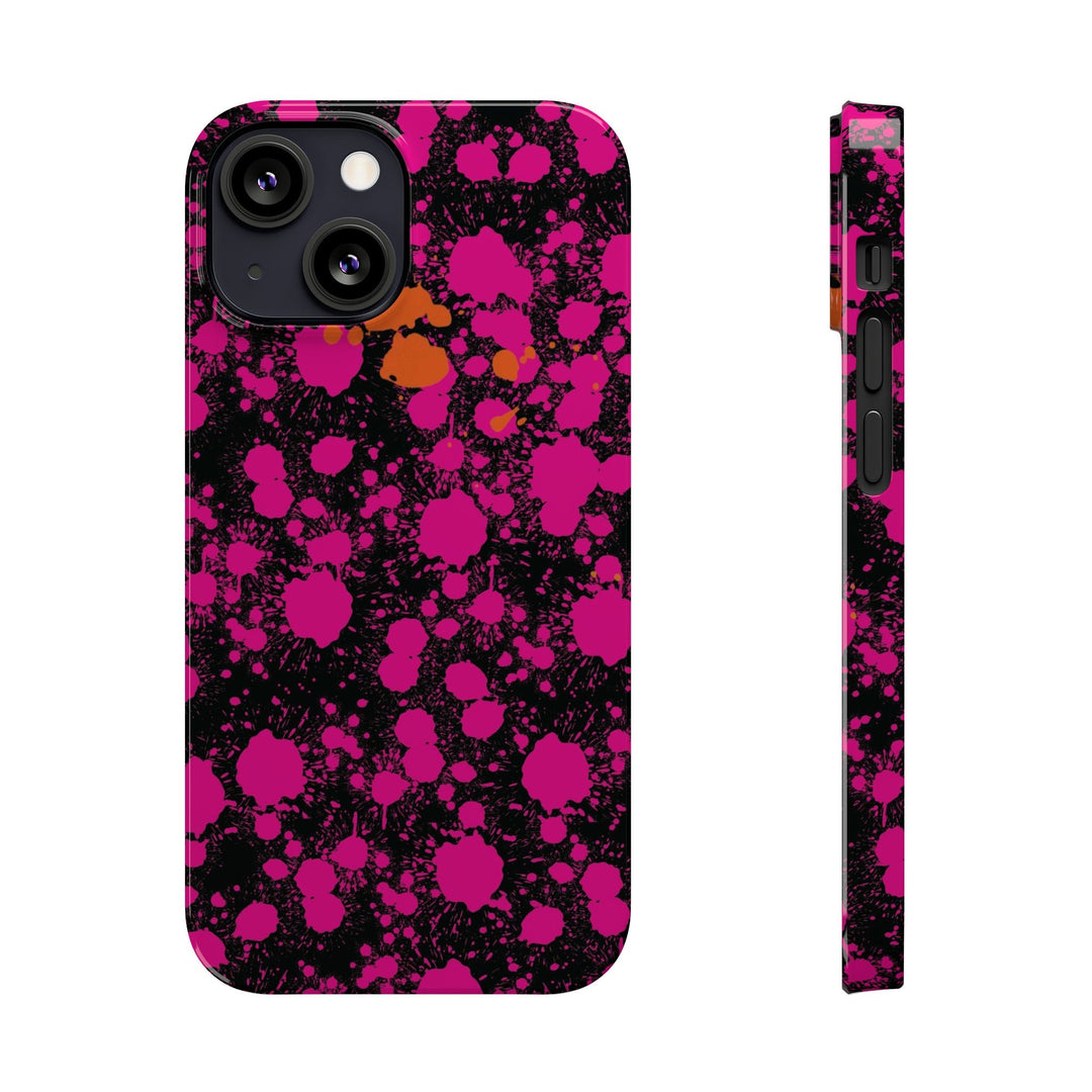 Slim Cute Phone Cases for Iphone - | iPhone 15 Case | iPhone 15 Pro Max Case, Iphone 14 Case, Iphone 14 Pro Max, Iphone 13, Pink Orange Paint Splash - Studio40ParkLane