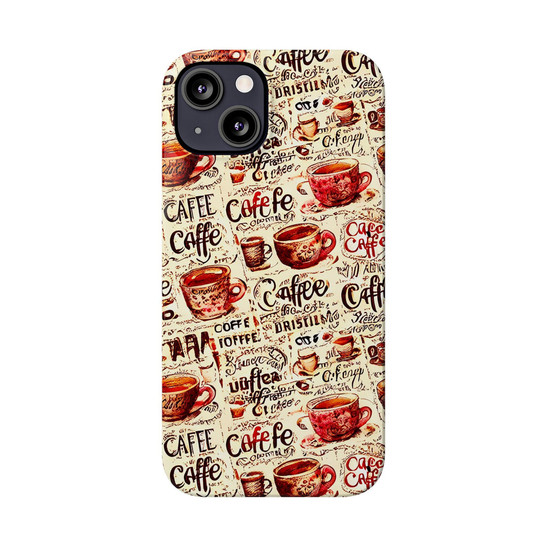 Slim Cute Phone Cases for Iphone - | iPhone 15 Case | iPhone 15 Pro Max Case, Iphone 14 Case, Iphone 14 Pro Max, Iphone 13, Paris Coffee Cup - Studio40ParkLane