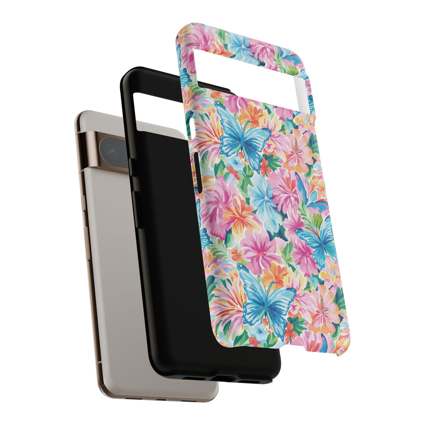Premium Tough Butterflies Flowers Cute Phone Cases for Samsung S24, S23, S22, S21, S20, Plus and Ultra, Iphone 16 Pro Max,15, 14, 13, 12, 11, 10