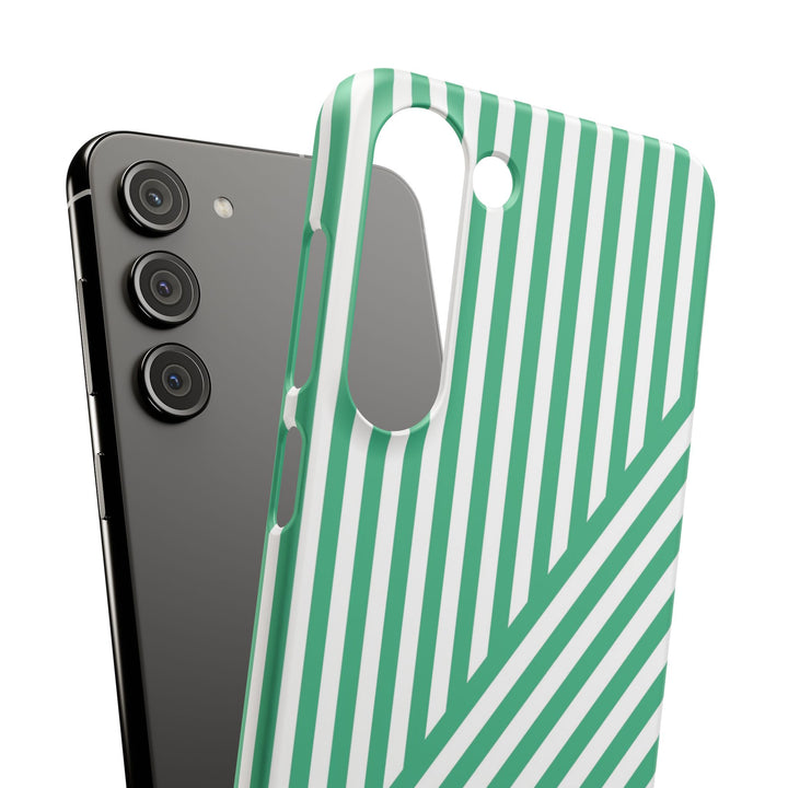 Aesthetic Emerald Stripes Cute Phone Case Sleek Snap - For iPhone 17 Pro Max iPhone 16 Pro iPhone 15 Iphone 14 Plus 13 Pro 12 11 10 Gift
