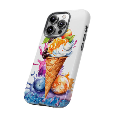 Impact Resistant, Summer Ice Cream Cone, Cute Phone Cases for Samsung S24, S23, S22, S21, IPhone 15 pro Iphone 14 pro Iphone 13 IPhone 12 Iphone 11