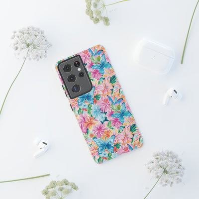 Premium Tough Butterflies Flowers Cute Phone Cases for Samsung S24, S23, S22, S21, S20, Plus and Ultra, Iphone 16 Pro Max,15, 14, 13, 12, 11, 10