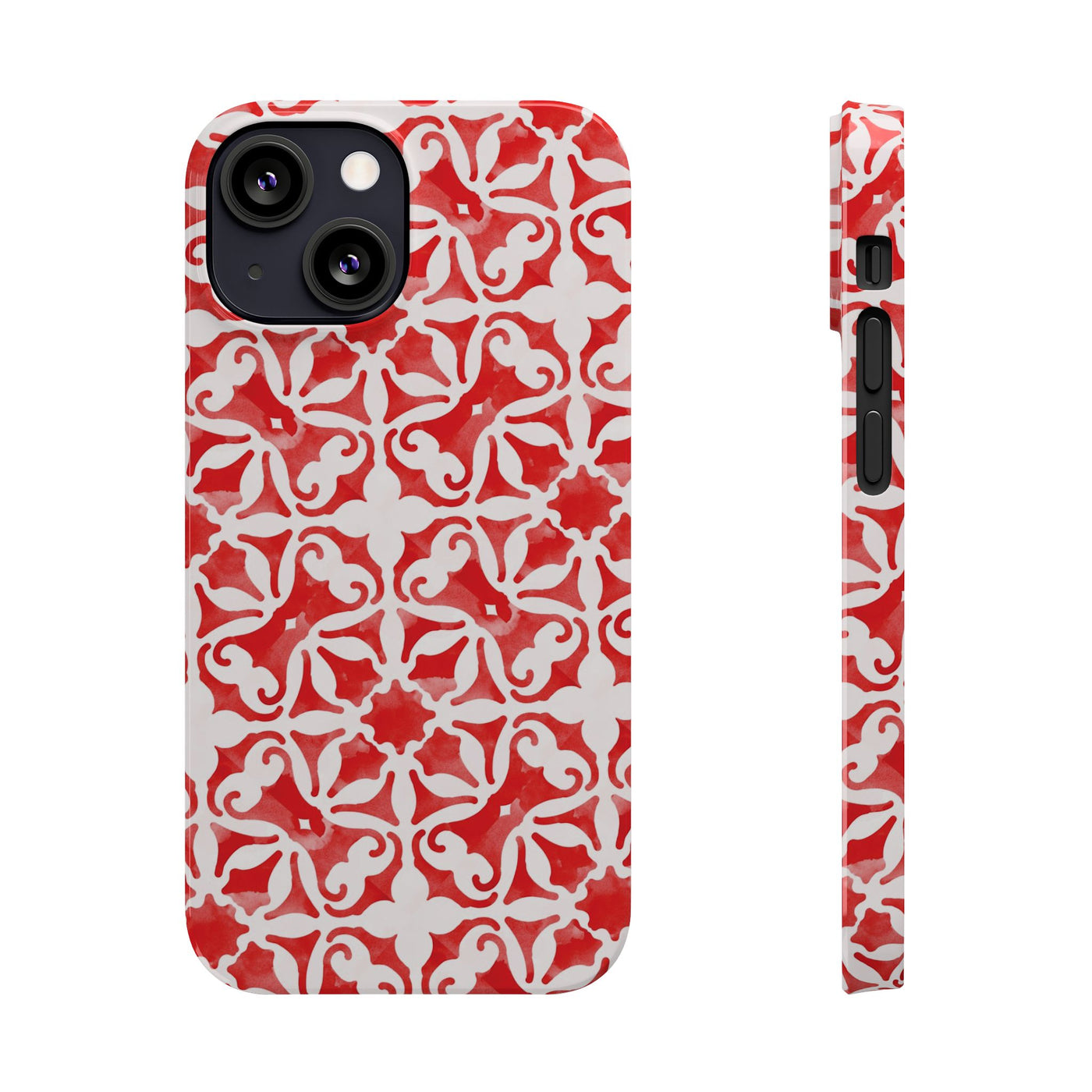 Slim Red Mosaic Gift for Her Cute Phone Cases for Iphone 16 Case | iPhone 15 Case | iPhone 15 Pro Max Case, Iphone 14, Iphone 14 Pro Max, Iphone 13, 12, 11, 10, 8,7