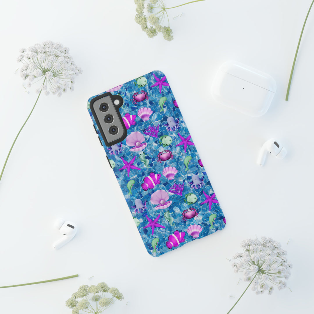 Cute Samsung Phone Case | Aesthetic Samsung Phone Case | Galaxy S23, S22, S21, S20 | Blue Pink Under The Sea, Protective Phone Case - Studio40ParkLane
