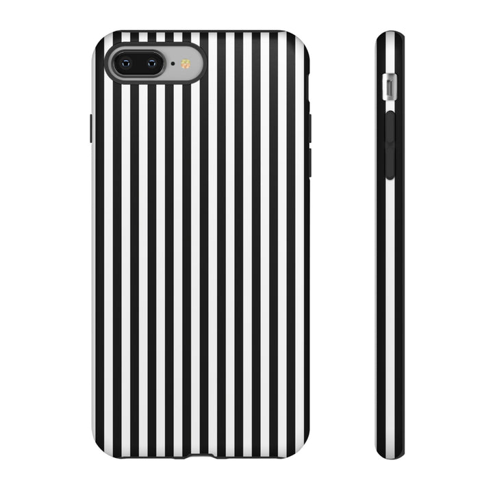 Tough Premium Black White Stripes Phone Case Gift for Her - For Apple iPhone 16 Pro Max 16e iPhone 15 Pro iPhone Iphone 14 Plus 13 Pro 12 SE XR - Studio40ParkLane