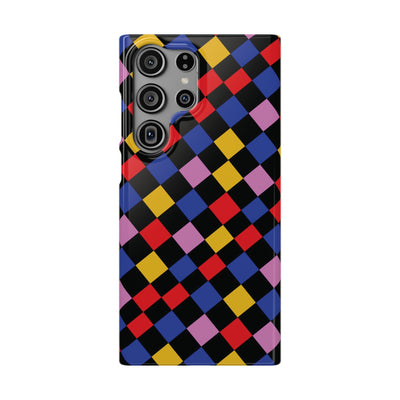 Colorful Checkerboard Cute Phone Case - Sleek Snap - for iPhone 16 15 14 13 12 11 Max Pro Plus Samsung Galaxy S24 S23 S22 S21 S20 Plus Ultra - Studio40ParkLane