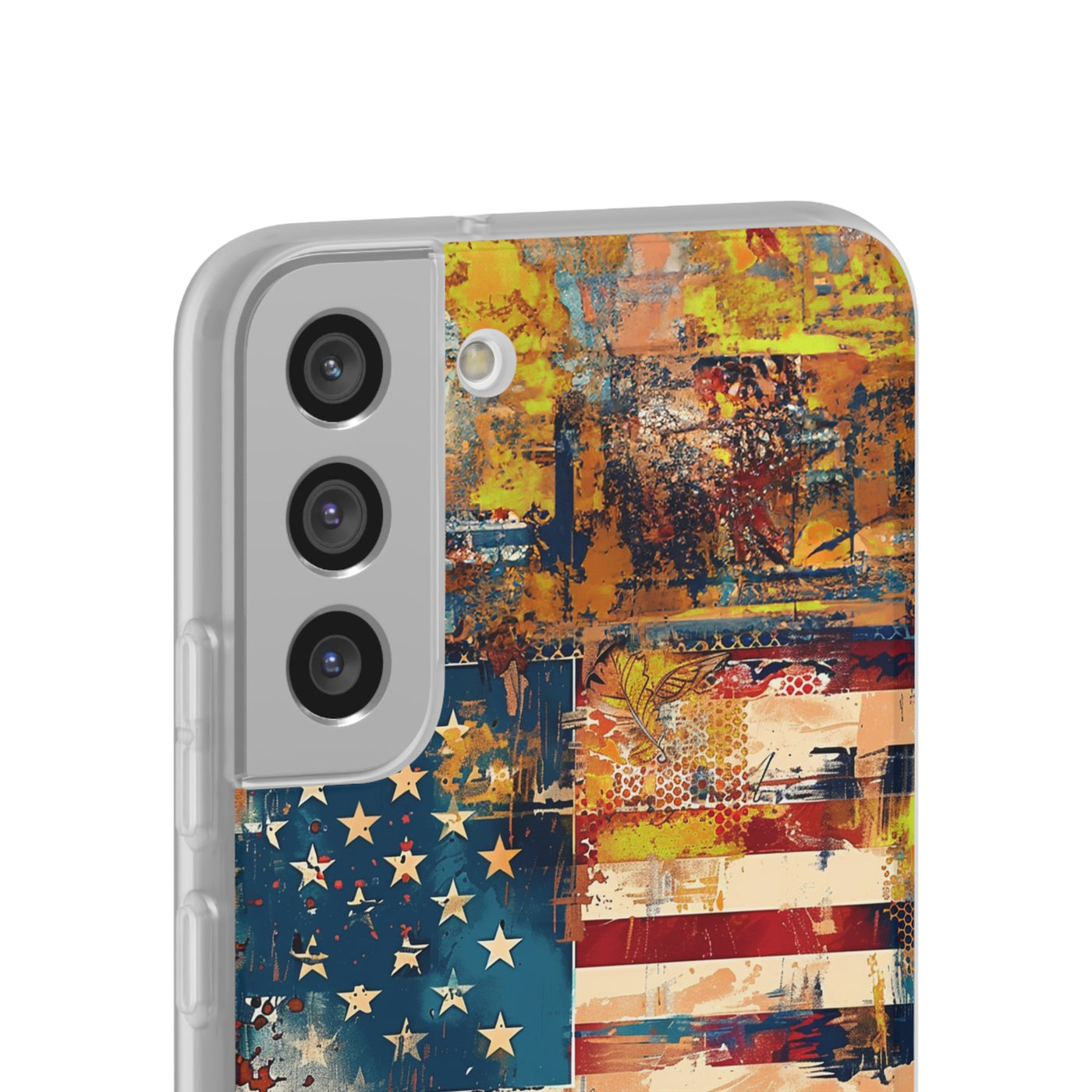 Cute Flexi Phone Cases, US Flag Abstract, Compatible with Samsung Galaxy S23, Samsung S22, Samsung S21, Samsung S20, Galaxy S20 Ultra