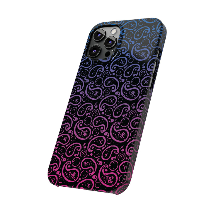 Slim Cute Phone Cases for Iphone - | iPhone 15 Case | iPhone 15 Pro Max Case, Iphone 14 Case, Iphone 14 Pro Max, Iphone 13, Paisley Blue Pink Black - Studio40ParkLane