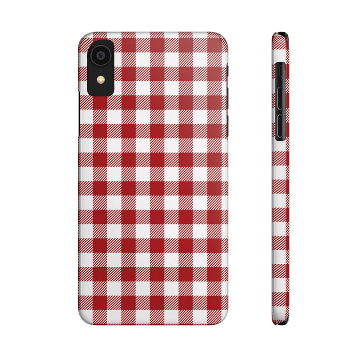 Slim Red Gingham Gift for Her Cute Phone Cases for Iphone 16 Pro Max | iPhone 15 Case | iPhone 15 Pro Max Case, Iphone 14, 13, 12, 11, 10, 8, 7 - Studio40ParkLane