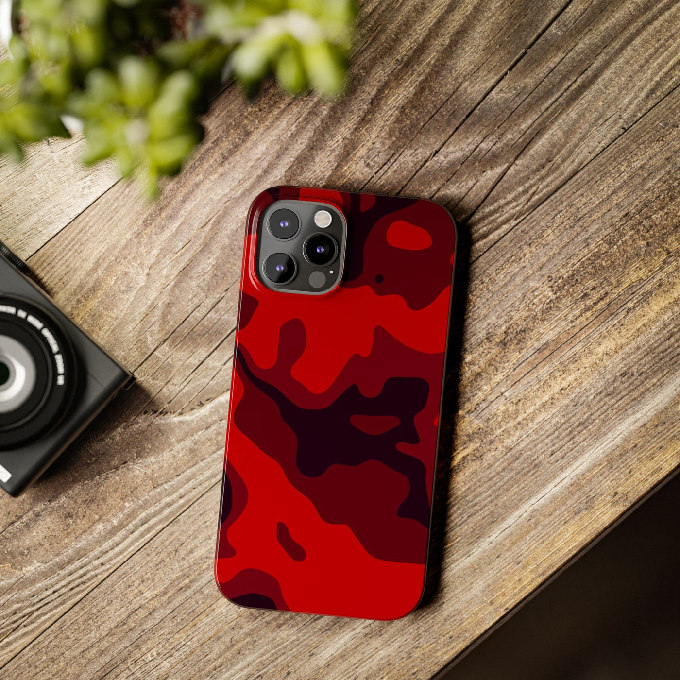 Slim Cute Phone Cases for Iphone - | iPhone 15 Case | iPhone 15 Pro Max Case, Iphone 14 Case, Iphone 14 Pro Max, Iphone 13, Red Camo Camouflage