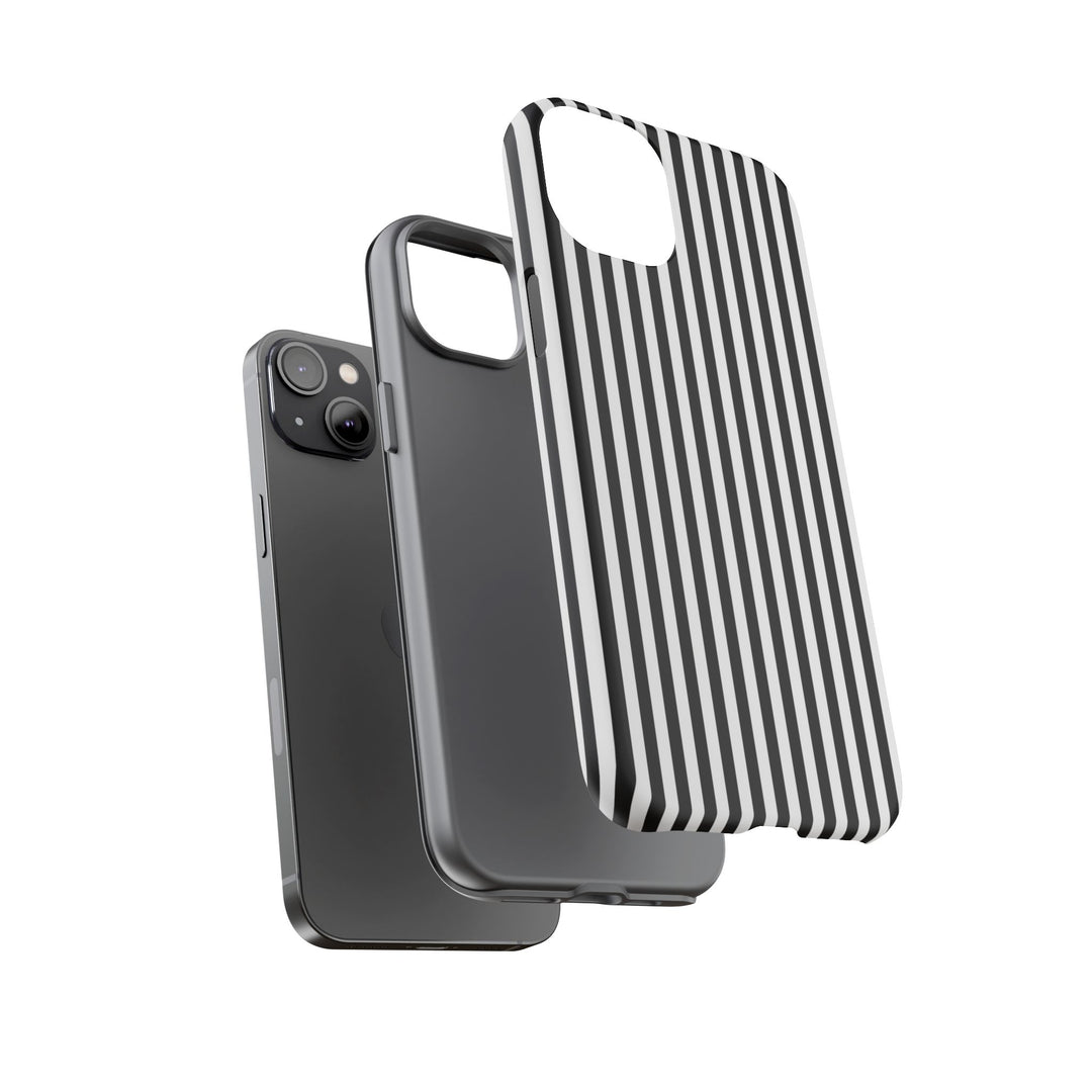 Tough Premium Black White Stripes Phone Case Gift for Her - For Apple iPhone 16 Pro Max 16e iPhone 15 Pro iPhone Iphone 14 Plus 13 Pro 12 SE XR - Studio40ParkLane