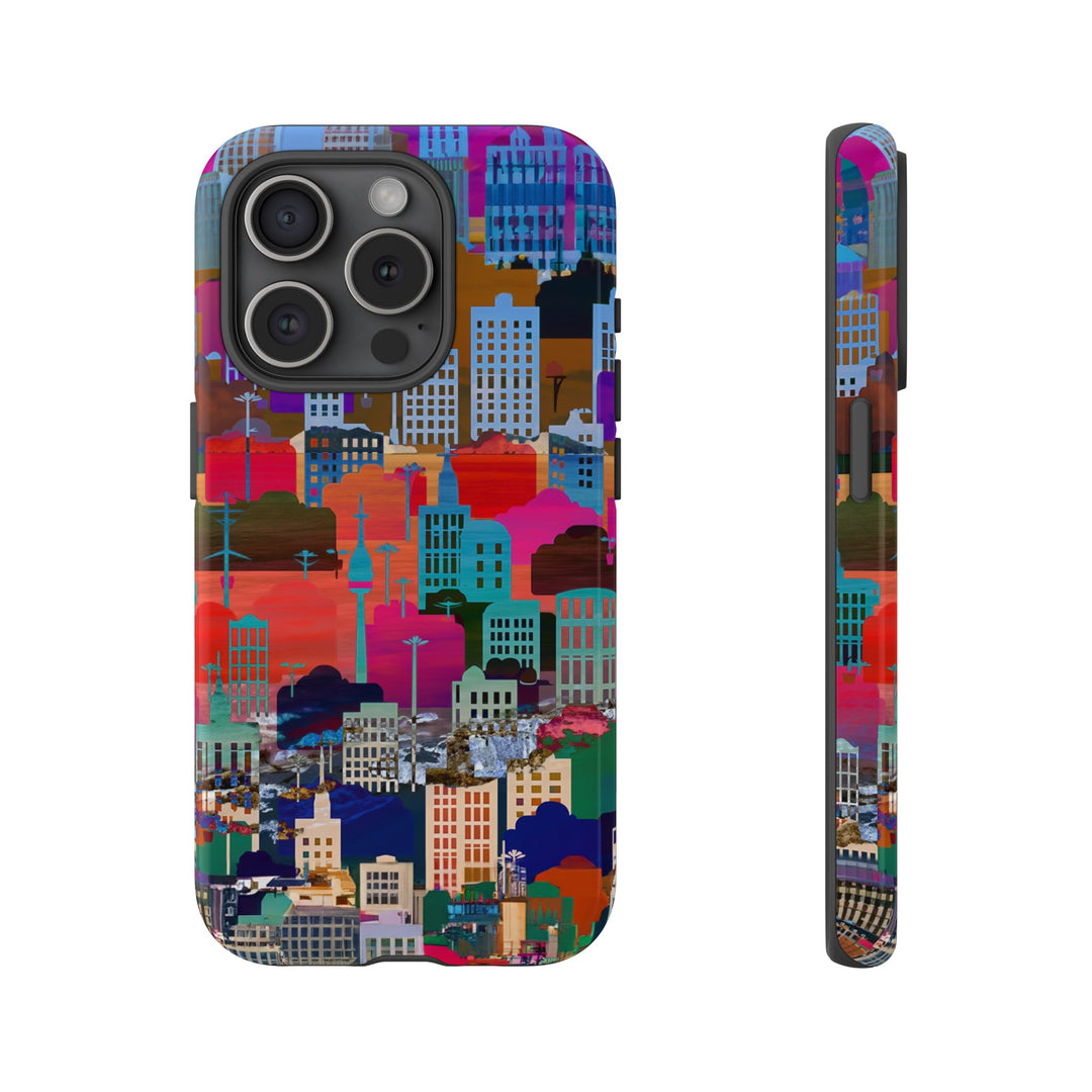 Cute Samsung Case | Cool Iphone Case | Summer City Skyline, Samsung S24, S23, S22, S21, IPhone 15 Case | Iphone 14 Case, Iphone 13 Case - Studio40ParkLane