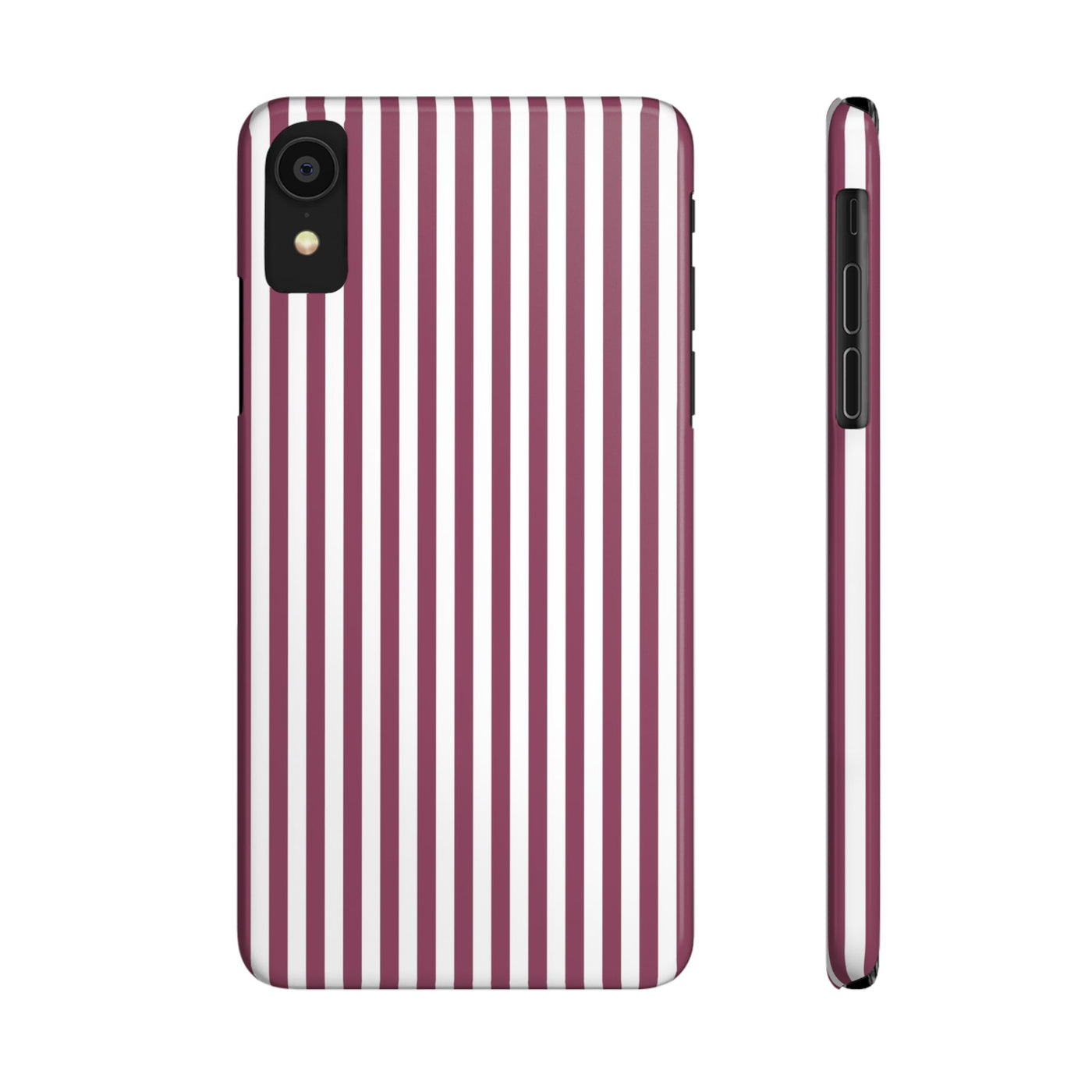 Slim Claret Red Striped Cute Phone Case for Iphone 16 - | iPhone 15 Pro Max Case | iPhone 14 Case Iphone 13 12 11 10 9 8 7 XS X Gift for Her - Studio40ParkLane