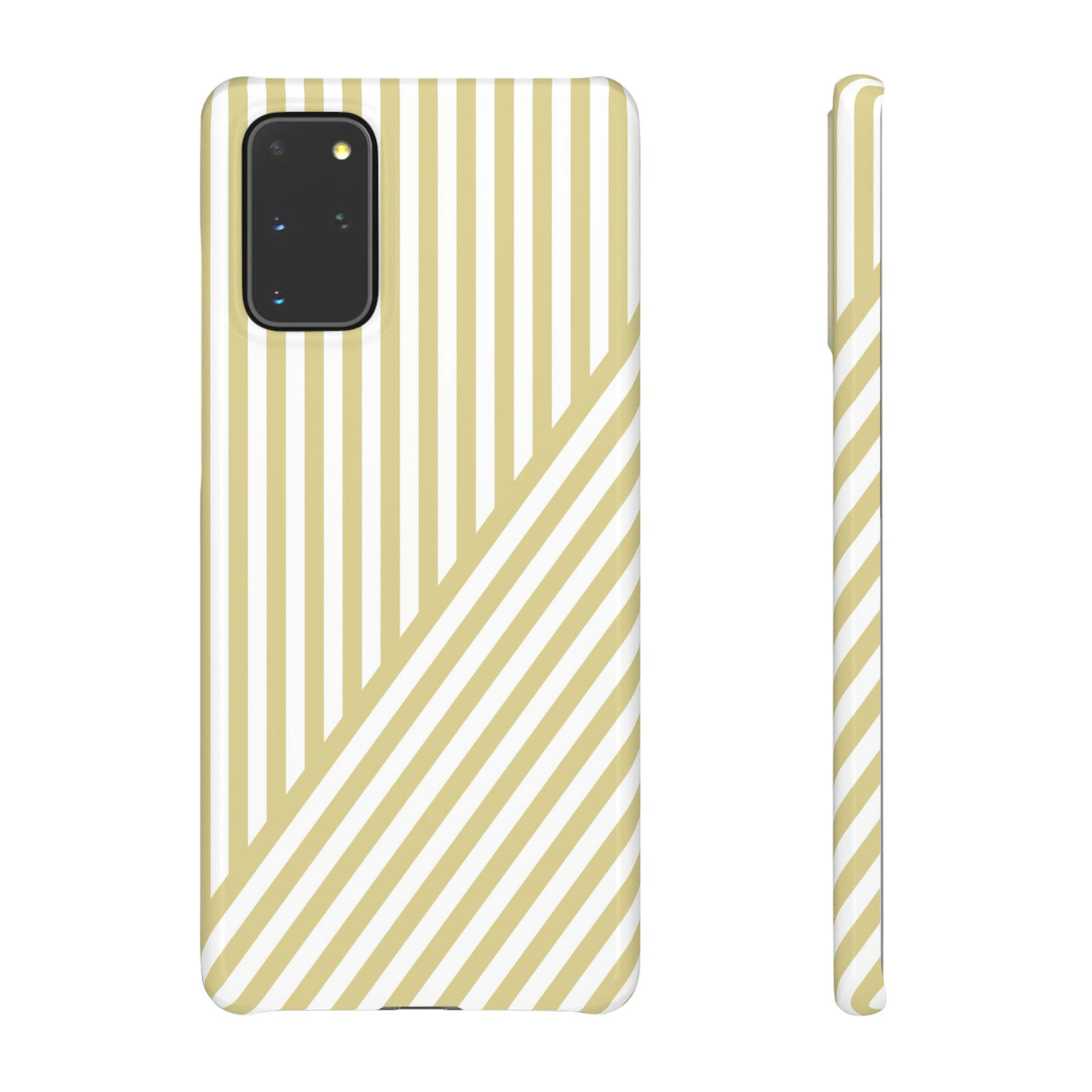 Aesthetic Yellow Beige Stripes Cute Phone Case Sleek Snap - For iPhone 17 Pro Max iPhone 16 Pro iPhone 15 Iphone 14 Plus 13 Pro 12 11 10 Gift
