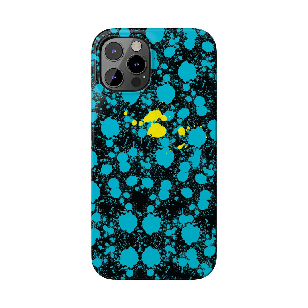 Slim Cute Phone Cases for Iphone - | iPhone 15 Case | iPhone 15 Pro Max Case, Iphone 14 Case, Iphone 14 Pro Max, Iphone 13, Paint Splash Blue Yellow - Studio40ParkLane