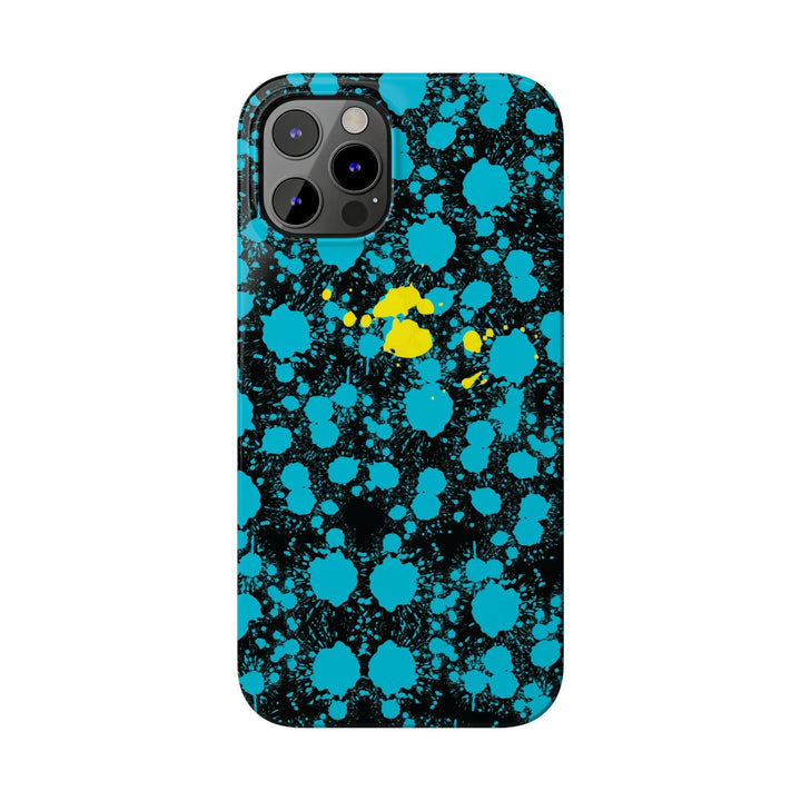 Slim Cute Phone Cases for Iphone - | iPhone 15 Case | iPhone 15 Pro Max Case, Iphone 14 Case, Iphone 14 Pro Max, Iphone 13, Paint Splash Blue Yellow - Studio40ParkLane