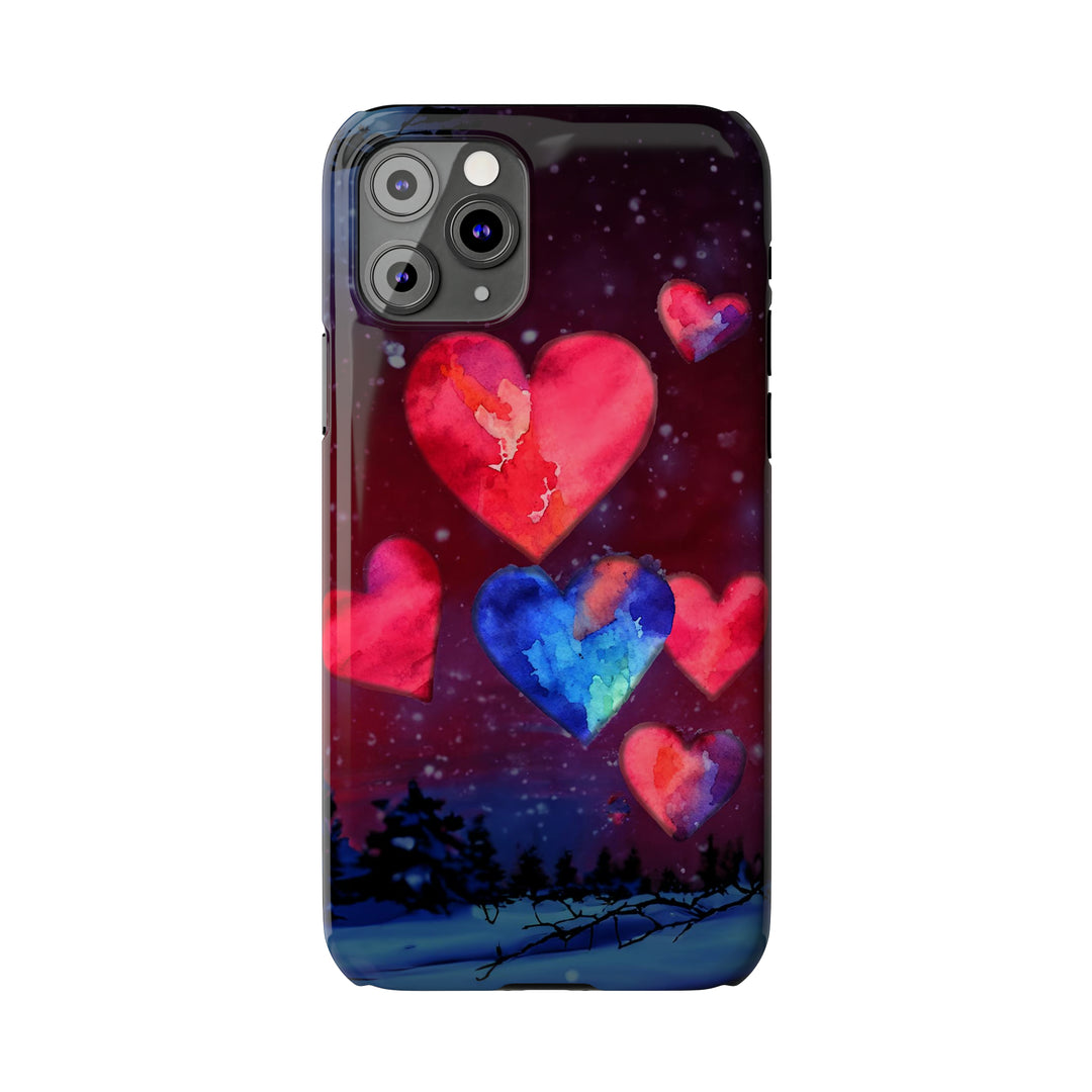 Slim Cute Phone Cases for Iphones - | iPhone 15 Case | iPhone 15 Pro Max Case, Iphone 14 Case, Iphone 14 Pro Max, Iphone 13, Night Sky Hearts Love - Studio40ParkLane