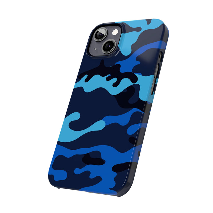 Slim Cute Phone Cases for Iphone - | iPhone 15 Case | iPhone 15 Pro Max Case, Iphone 14 Case, Iphone 14 Pro Max, Iphone 13, Blue Camouflage - Studio40ParkLane