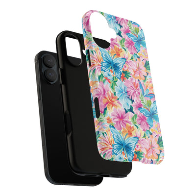Premium Tough Butterflies Flowers Cute Phone Cases for Samsung S24, S23, S22, S21, S20, Plus and Ultra, Iphone 16 Pro Max,15, 14, 13, 12, 11, 10