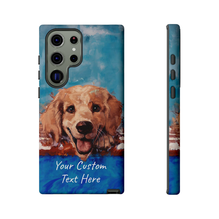 Personalize this Cute Samsung Phone Case | Golden Retriever Dog Samsung Phone Case | Galaxy S23, S22, S21, S20 | Personalized Samsung Cases - Studio40ParkLane