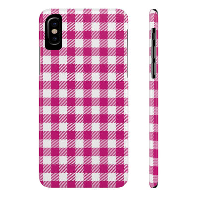 Slim Pink Gingham Gift for Her Cute Phone Cases for Iphone 16 Pro Max | iPhone 15 Case | iPhone 15 Pro Max Case, Iphone 14, 13, 12, 11, 10, 8, 7