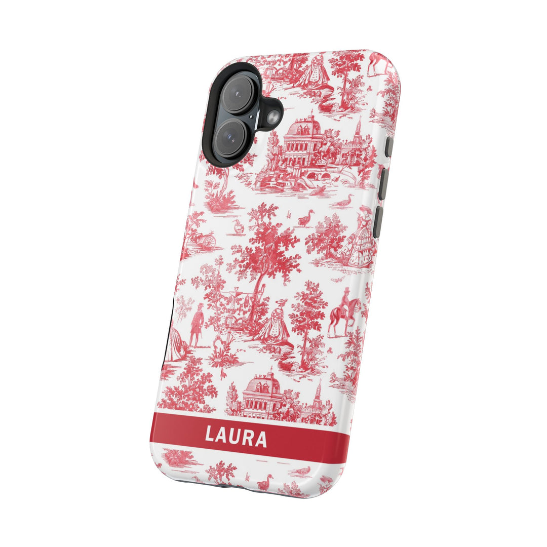 Magsafe French Toile Personalized Initial Custom Gift for Her Cute Phone Cases for Iphone 16 Pro Max | iPhone 15 Case | iPhone 15 Pro Max Case, Iphone 14, 13, 12, 11, 10, 8, 7 - Studio40ParkLane