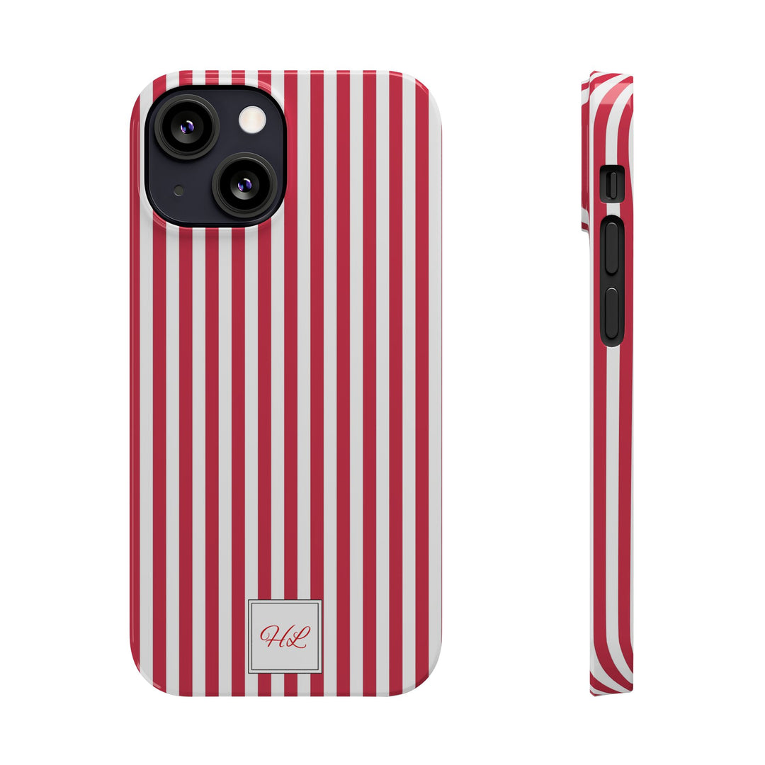 Slim Custom Personalized Winterberry Red Striped Phone Case for Iphone 17 - | iPhone 16 Pro Max Case | iPhone 15 Case Iphone 14 13 12 11 10 9 8 - Studio40ParkLane