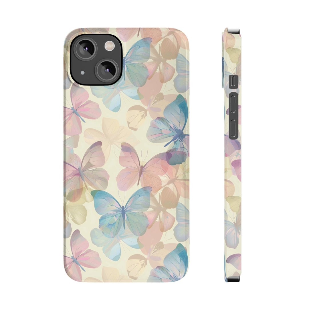 Slim Cute Phone Cases for Iphone - | iPhone 15 Case | iPhone 15 Pro Max Case, Iphone 14 Case, Iphone 14 Pro Max, Iphone 13, Summer Pastel Butterflies - Studio40ParkLane