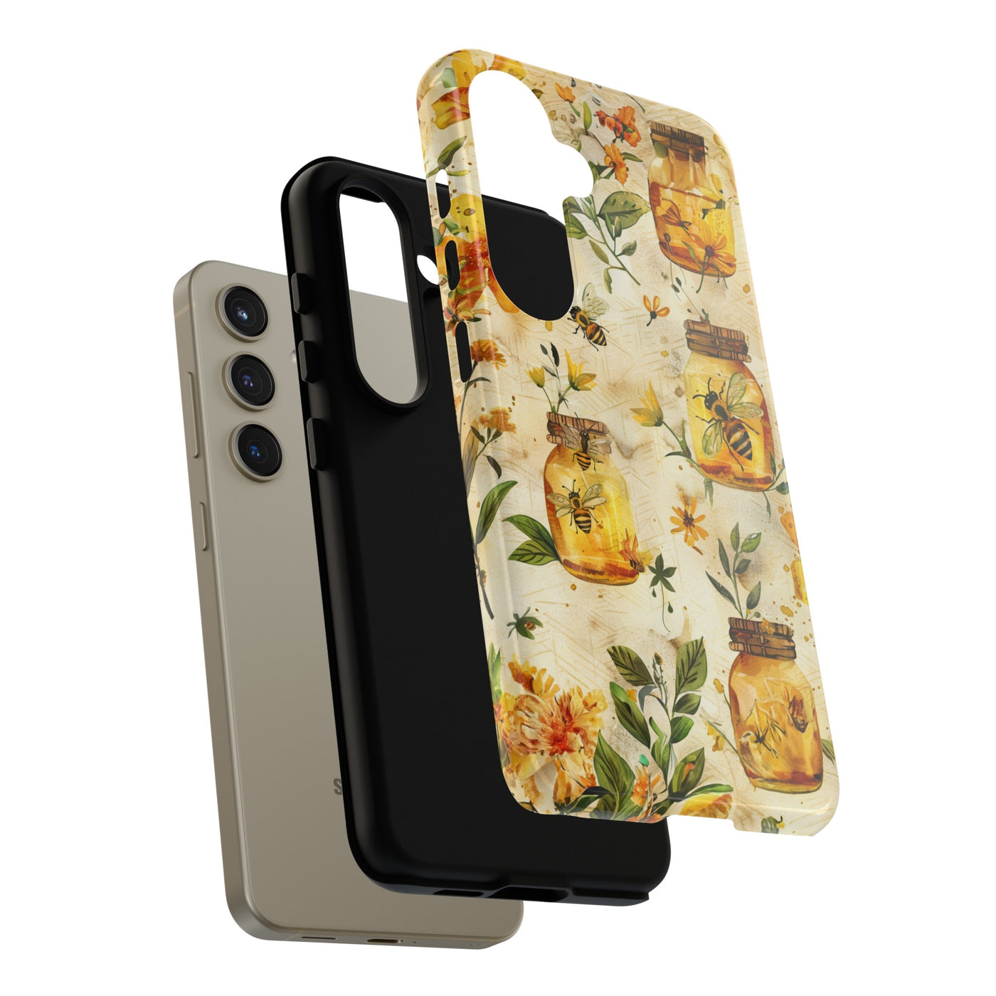 Impact Resistant, Honey Bees, Cute Phone Cases for Samsung S24, S23, S22, S21, IPhone 15 pro Iphone 14 pro Iphone 13 IPhone 12 Iphone 11