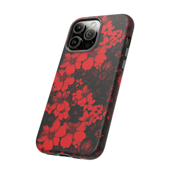 Cute IPhone Case | Red Black Flowers, iPhone 15 Case | iPhone 15 Pro Case, Iphone 14 Case, Iphone 14 Pro Max Case, Protective Iphone Case - Studio40ParkLane