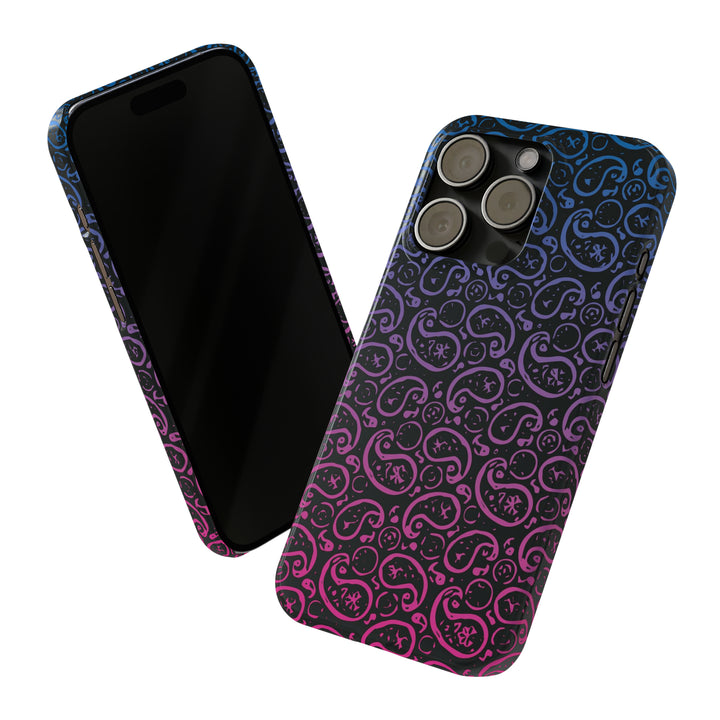 Slim Cute Phone Cases for Iphone - | iPhone 15 Case | iPhone 15 Pro Max Case, Iphone 14 Case, Iphone 14 Pro Max, Iphone 13, Paisley Blue Pink Black - Studio40ParkLane