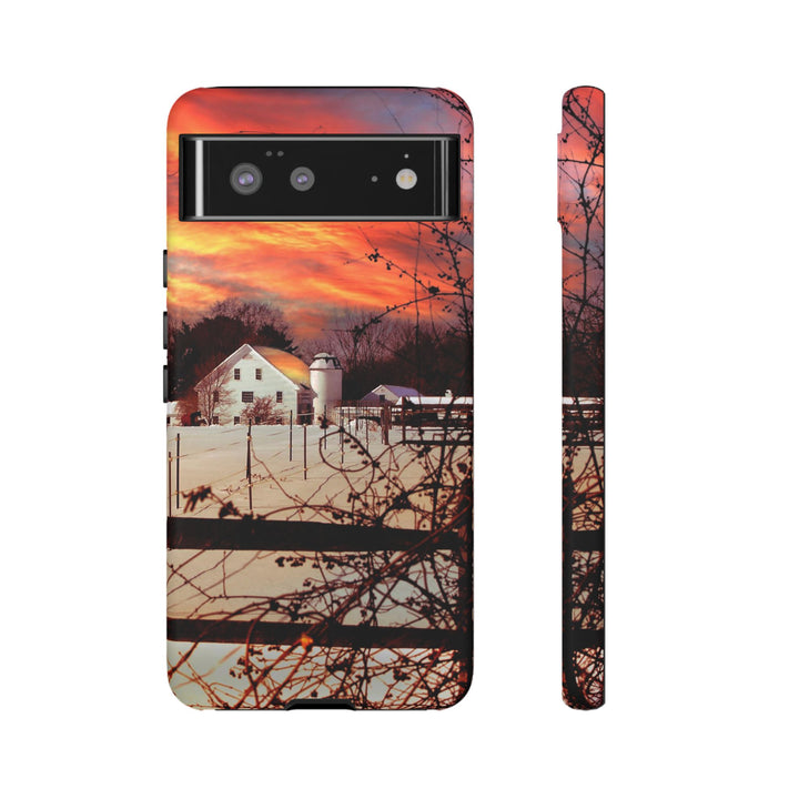 Impact Resistant, Winter Sunset Cute Phone Cases for Samsung S24, S23, S22, S21, IPhone 15 pro Iphone 14 pro Iphone 13 IPhone 12 Iphone 11 - Studio40ParkLane