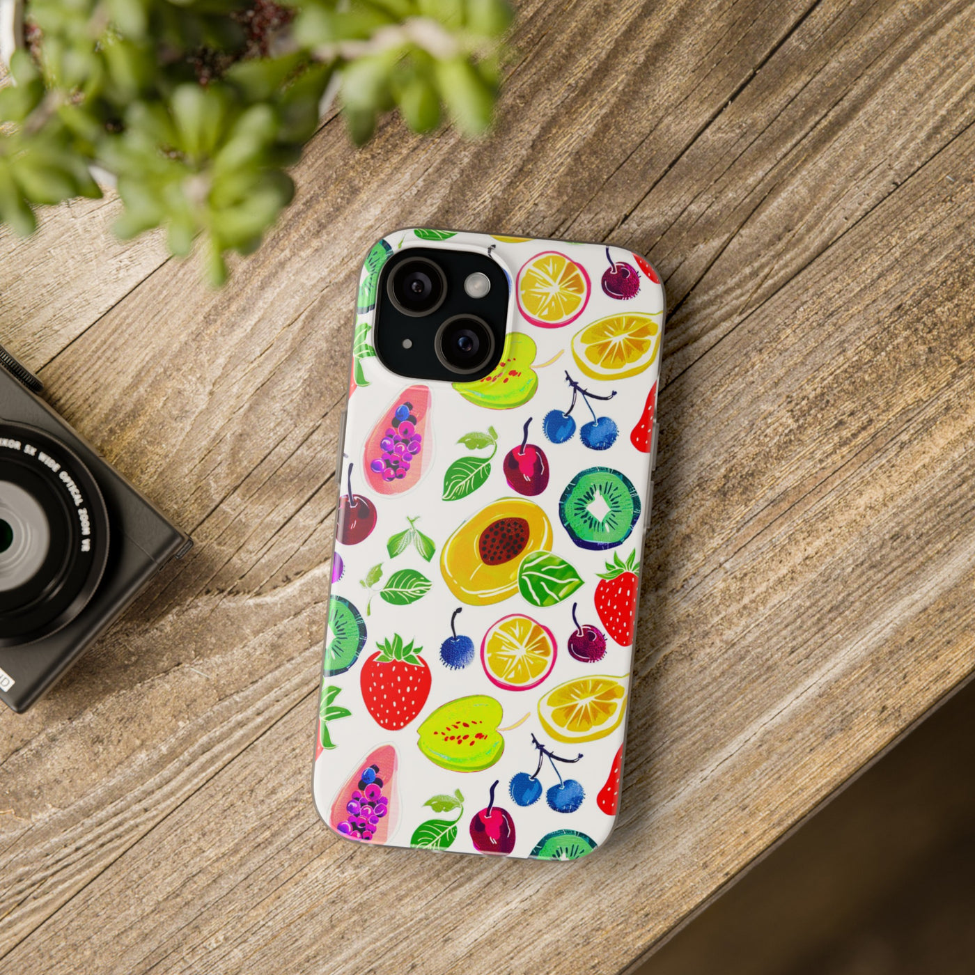 Cute Flexi Phone Cases, Summer Fruit Mix, Compatible with Samsung Galaxy S23, Samsung S22, Samsung S21, Samsung S20, Galaxy S20 Ultra