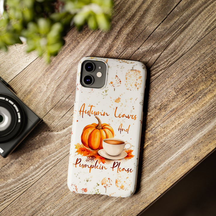Slim Fall Leaves and Pumpkins Slim Cute Phone Cases for Iphone | iPhone 15 Case | iPhone 15 Pro Max Case, Iphone 14, Iphone 14 Pro Max, Iphone 13 - Studio40ParkLane