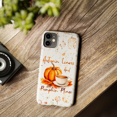 Fall Leaves and Pumpkins Slim Cute Phone Cases for Iphone  | iPhone 15 Case | iPhone 15 Pro Max Case, Iphone 14, Iphone 14 Pro Max, Iphone 13