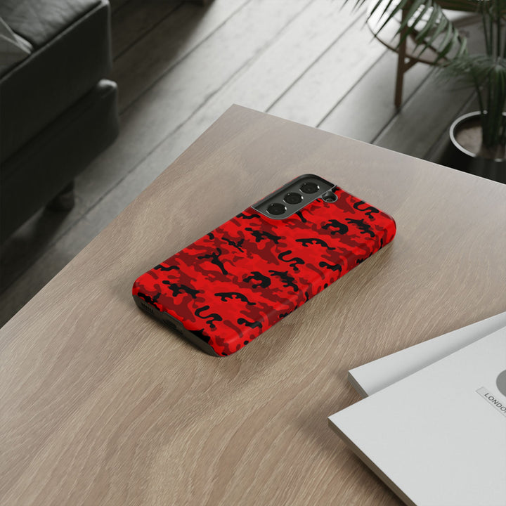 Impact Resistant, Red Camo Camouflage, Cute Phone Cases for Samsung S24, S23, S22, S21, IPhone 15 pro Iphone 14 pro Iphone 13 IPhone 12 Iphone 11 - Studio40ParkLane