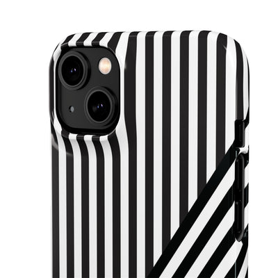 Aesthetic Black White Stripes Cute Phone Case Sleek Snap - For iPhone 17 Pro Max iPhone 16 Pro iPhone 15 Iphone 14 Plus 13 Pro 12 11 10 Gift - Studio40ParkLane