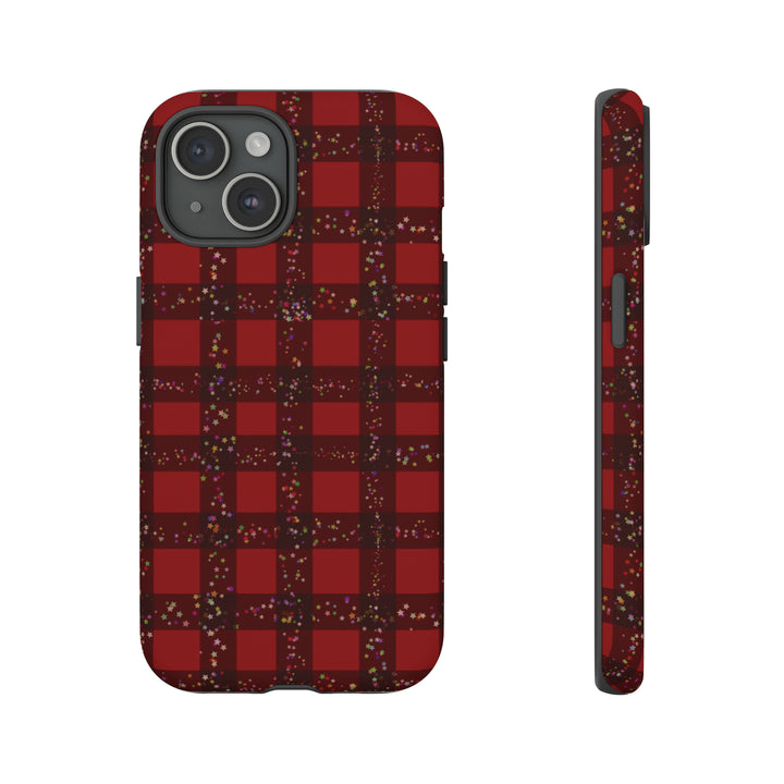 Cute IPhone Case | iPhone 15 Case | iPhone 15 Pro Max Case, Iphone 14 Case, Iphone 14 Pro Max Case IPhone Case for Art Lovers, Red Festive Plaid - Studio40ParkLane
