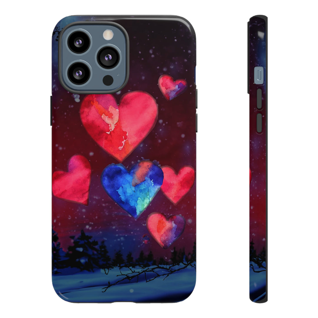 Cute IPhone Case | Rising Heart Love Night, iPhone 15 Case | iPhone 15 Pro Case, Iphone 14 Case, Iphone 14 Pro Max Case, Iphone 13 Case - Studio40ParkLane