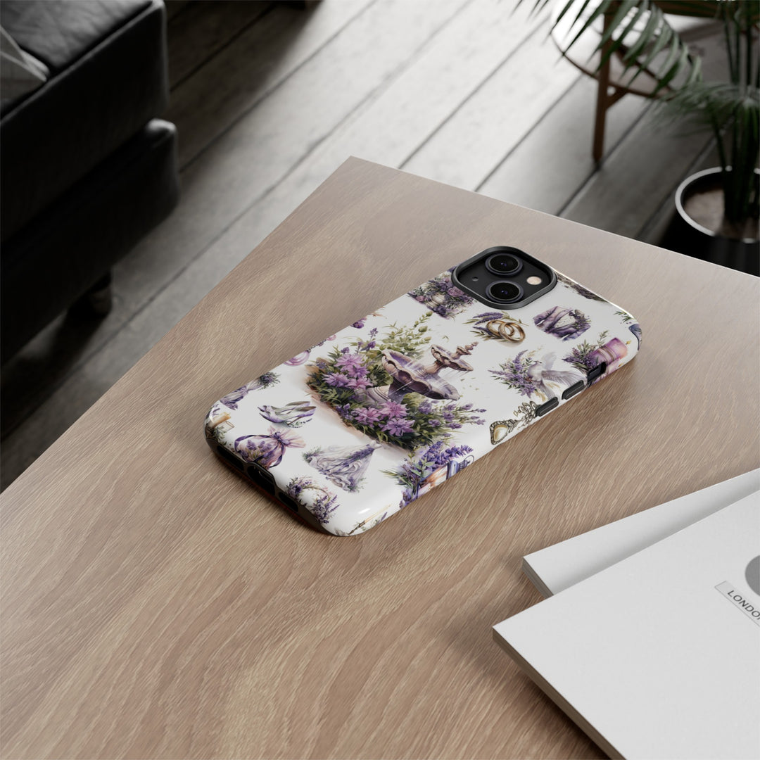 Impact Resistant, Lavender Wedding, Cute Phone Cases for Samsung S24, S23, S22, S21, IPhone 15 pro Iphone 14 pro Iphone 13 IPhone 12 Iphone 11 - Studio40ParkLane