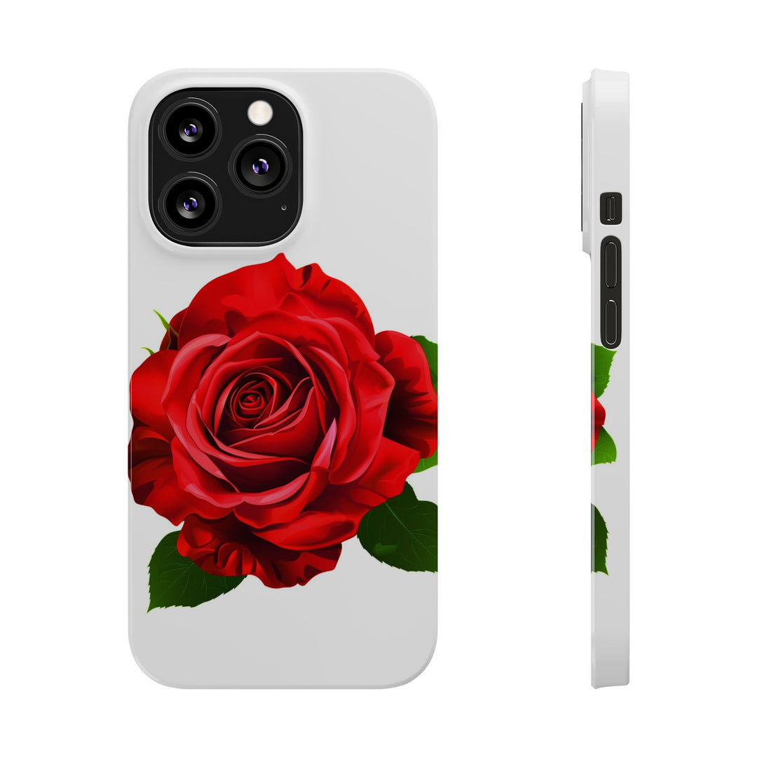 Slim Red Rose Flowers Gift for Her Cute Phone Cases for Iphone 16 Pro Max | iPhone 15 Case | iPhone 15 Pro Max Case, Iphone 14, Iphone 14 Pro Max, Iphone 13 12 11 8 7 - Studio40ParkLane