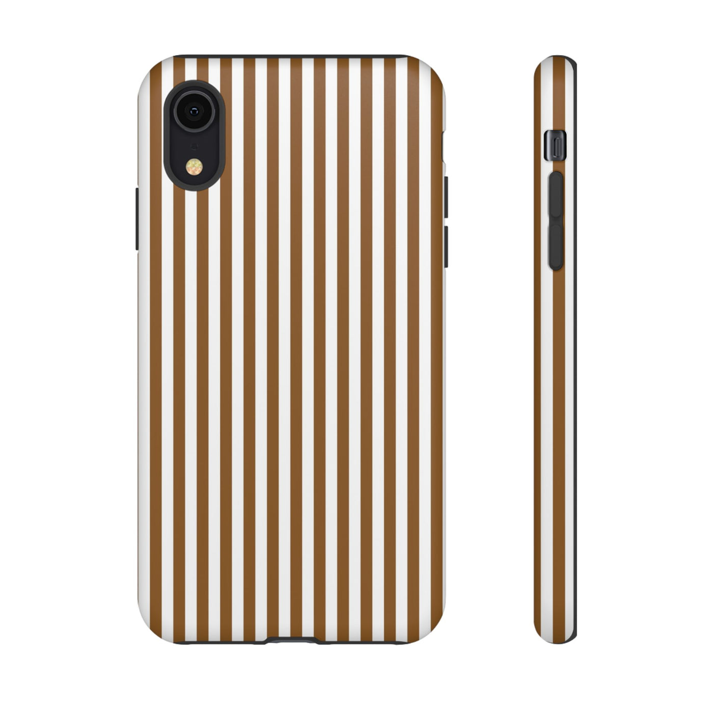 Tough Premium Mocca Brown Stripes Phone Case Gift for Her - For Apple iPhone 16 Pro Max 16e iPhone 15 Pro iPhone Iphone 14 Plus 13 Pro 12 SE XR - Studio40ParkLane