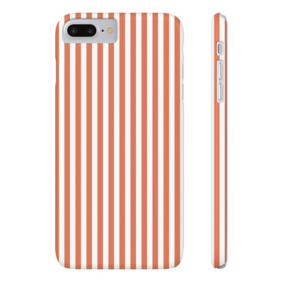 Slim Red Winter Peach Striped Cute Phone Case for Iphone 16 - | iPhone 15 Pro Max Case | iPhone 14 Case 13 12 11 10 9 8 7 X XS Gift for Her